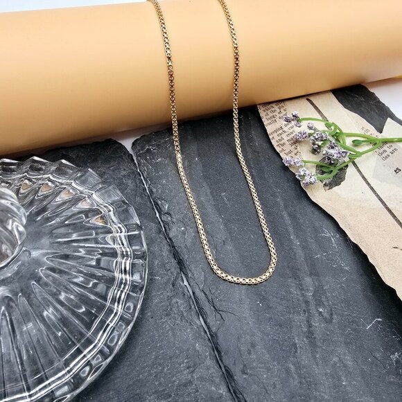 Rose Gold Plated Brass Chain Necklace - Elegant 23.6 Inch Design, XPNL0003 - Picture 4 of 9